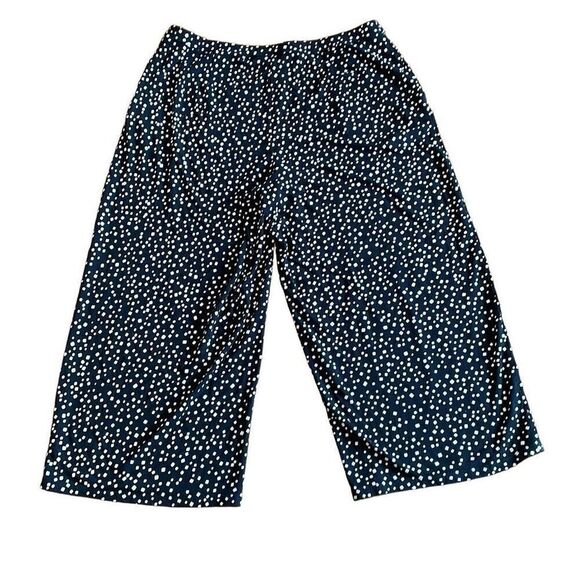 J. Jill Wearever full leg crop pants with pockets black & white print size M Pet - Picture 2 of 8